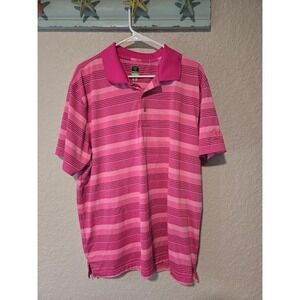 PGA Tour Pro Series Pink Striped Polo